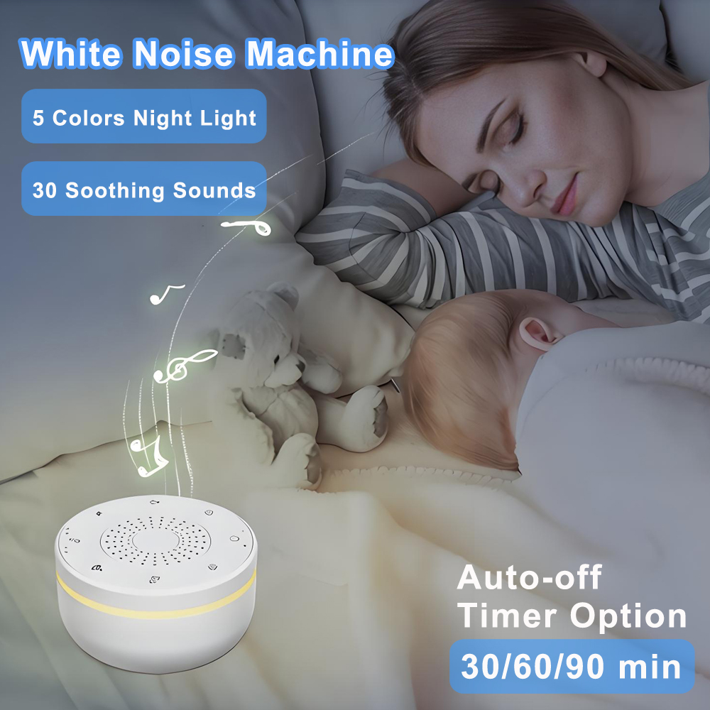 White Noise Machine Sleep - جهاز ضوضاء بيضاء للأطفال قابل لإعادة