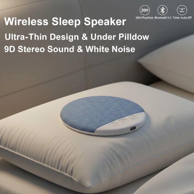 White Noise Machine Sleep - مكبر صوت بلوتوث على شكل وسادة،