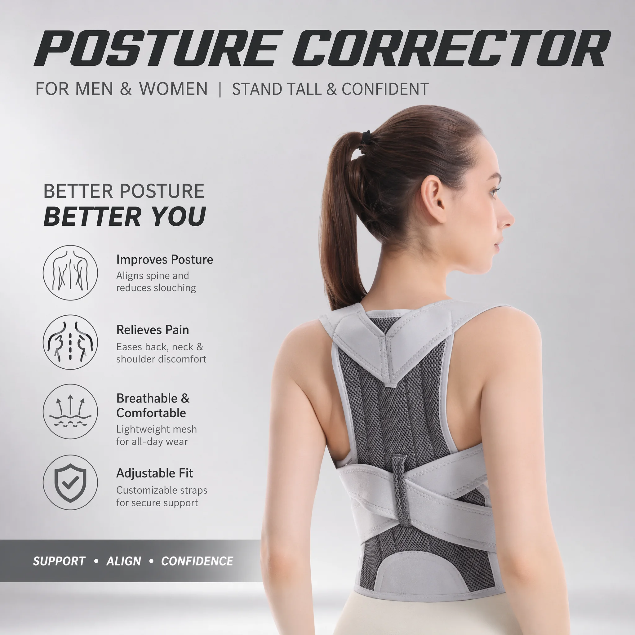 حزام تصحيح وضعية الظهر الجديد  - مراجعة Posture Corrector Back Brace وسعره