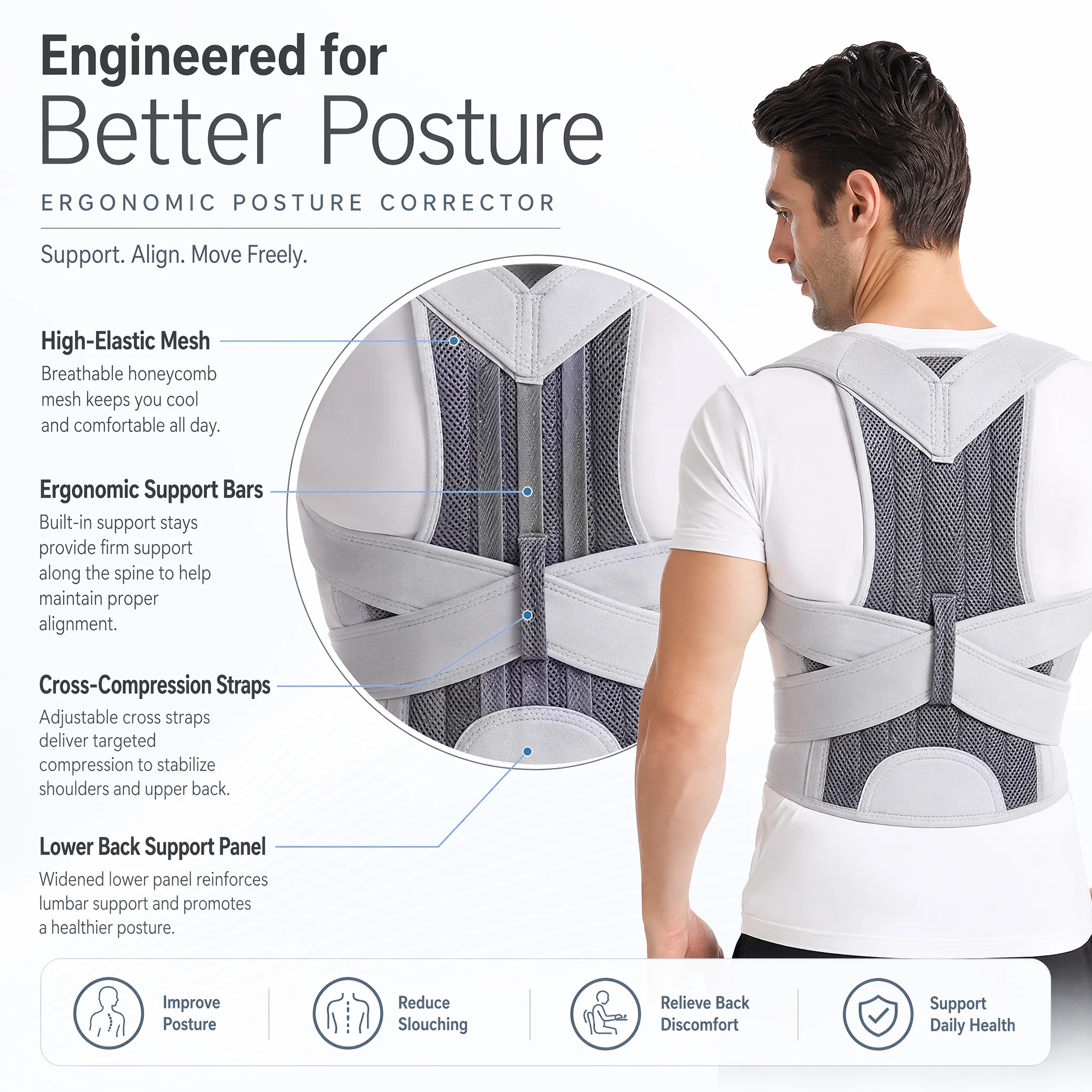 حزام تصحيح وضعية الظهر الجديد  - مراجعة Posture Corrector Back Brace وسعره